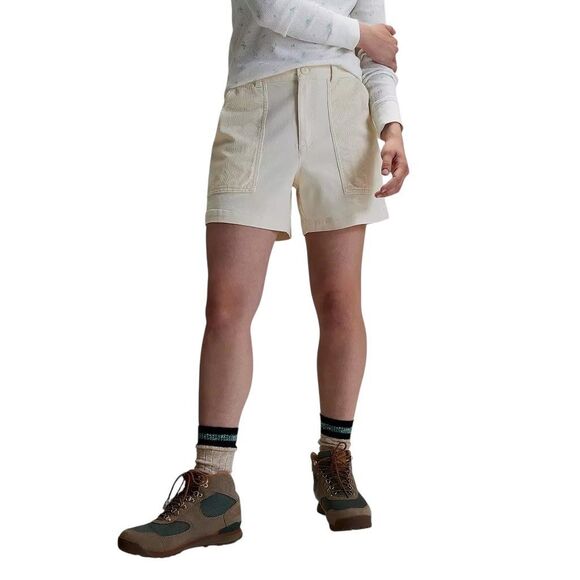 C252 $58 Alpine Design High Rise 5” Shorts Women's Mixed Fabric Off White 6 NWT - Picture 1 of 3